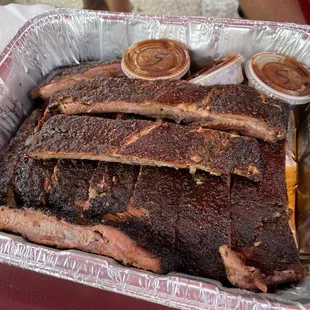 a tray of ribs