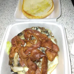Mushrooms Swiss Burger w/Bacon