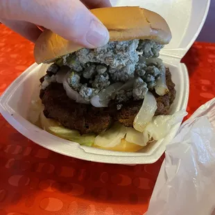 Blue cheese burger