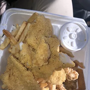 4 piece fish strips with 2 tenders meal