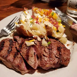 New york Steak and loaded potato