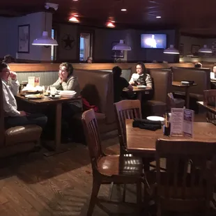 The main dining room is large enough for groups.