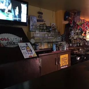A shot of the bar back