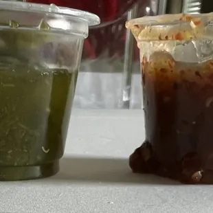 Salsas, pretty tasty and spicy.