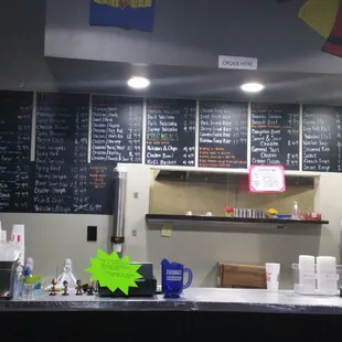 Huge menu nice selection great options. I'm having spicy chicken and pinapple chicken mix.