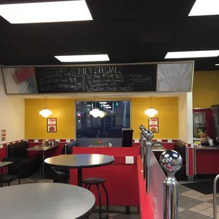 the inside of a restaurant