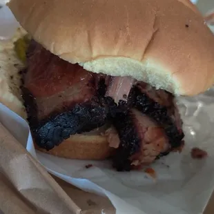 Sliced Brisket Sandwich