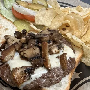 Mushroom Swiss burger