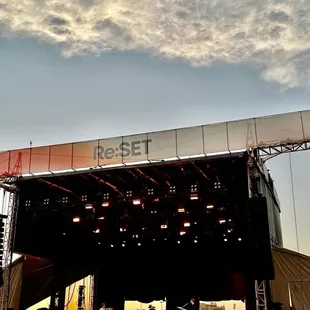 a stage with a band on it