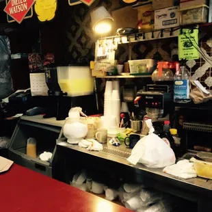 a man and a woman in a restaurant