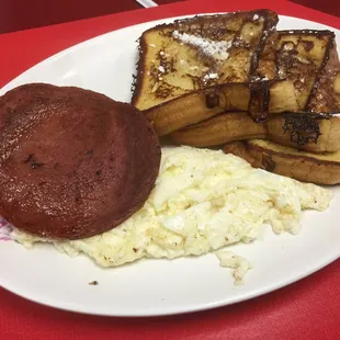 Pulled pork with the fresh toast and the white egg only.