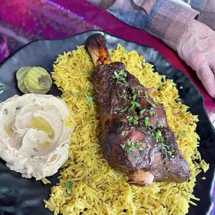 This was Mr. Pickys's lamb shank. I really liked my beef kebab, but the lamb shank was amazing and I'm ordering it next time.