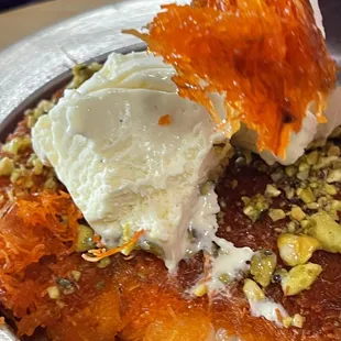 Kunafa hot dessert. Yum!