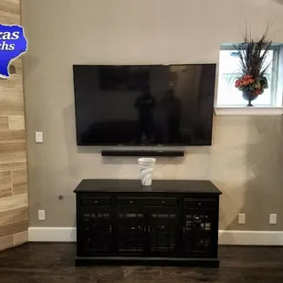 Mounting a TV on the wall upgrades the look of the room and the home!!