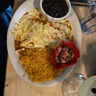 Shrimp enchiladas