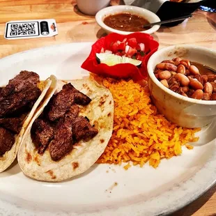 a plate of mexican food