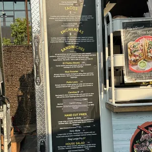 Texicano Menu