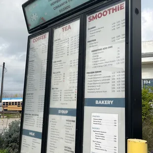 Kind of better photo of menu