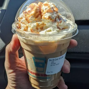 Sea Salt Toffee Caramel Ice Latte.