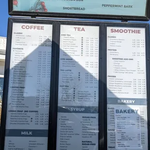 Menu as of 2/7/2022.