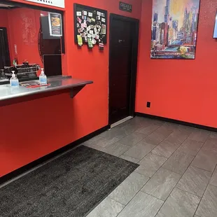 the front desk of a restaurant