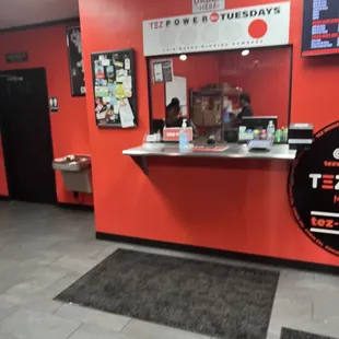 the front desk of tez wings