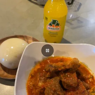 Oxtail,Goat,Fish egusi and fufu