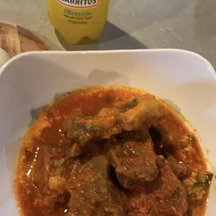 Oxtail, Goat, Fish egusi and fufu