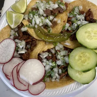 a plate of mexican food