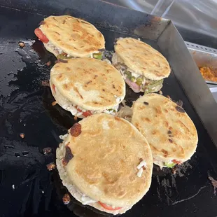 a pan of quesadillas