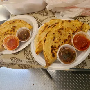 two plates of food