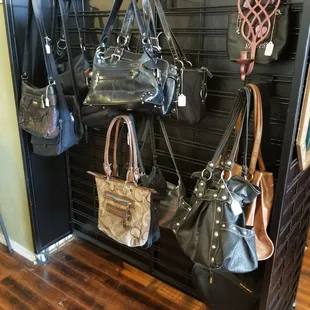 a display of purses