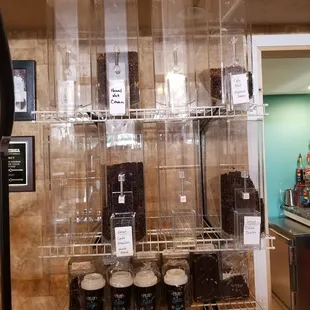 a display of coffees