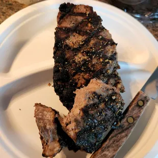 Burnt NY Strip Steak