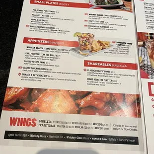 a menu for a restaurant