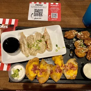 a tray of food on a table