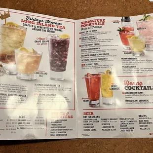 Drink menu
