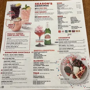 Drink menu