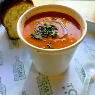 Tomato bisque and Hawaiian Roll