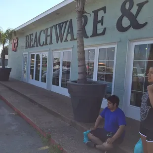 Waiting out front of TGs