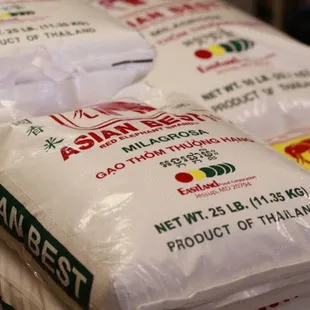 Rice brands carried are Asian Best(Elephant) Brand, Three Ladies, Three Sisters, Nishiki, Three Rings, Botan, and Kokuho Rose. 5, 25, 50 lbs