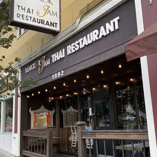 the front of the restaurant