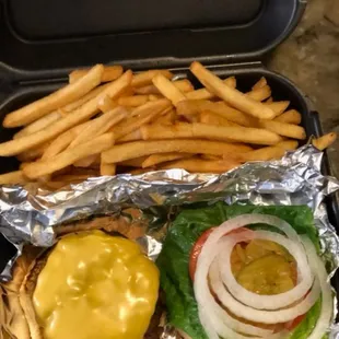 Cheese Burger Dressed to the Max.