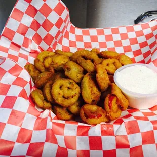 Beer battered Fried jalapeños with house ranch