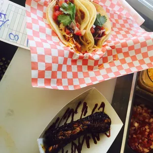 Tacos and a rib