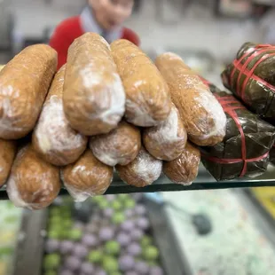 Variety of different desserts  Pork rolls for sticky rice