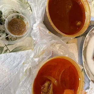 Chicken curry n beef stew