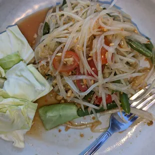Papaya salad. Can't enjoy because of crazy amount of salt