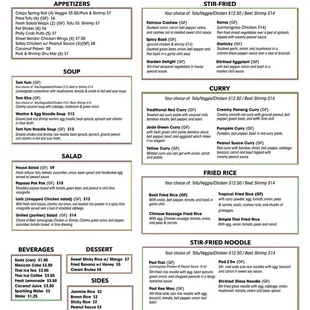 Thai 4 U Menu