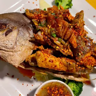 A CUSTOM WHOLE FISH WITH SUPER CHILI SAUCE